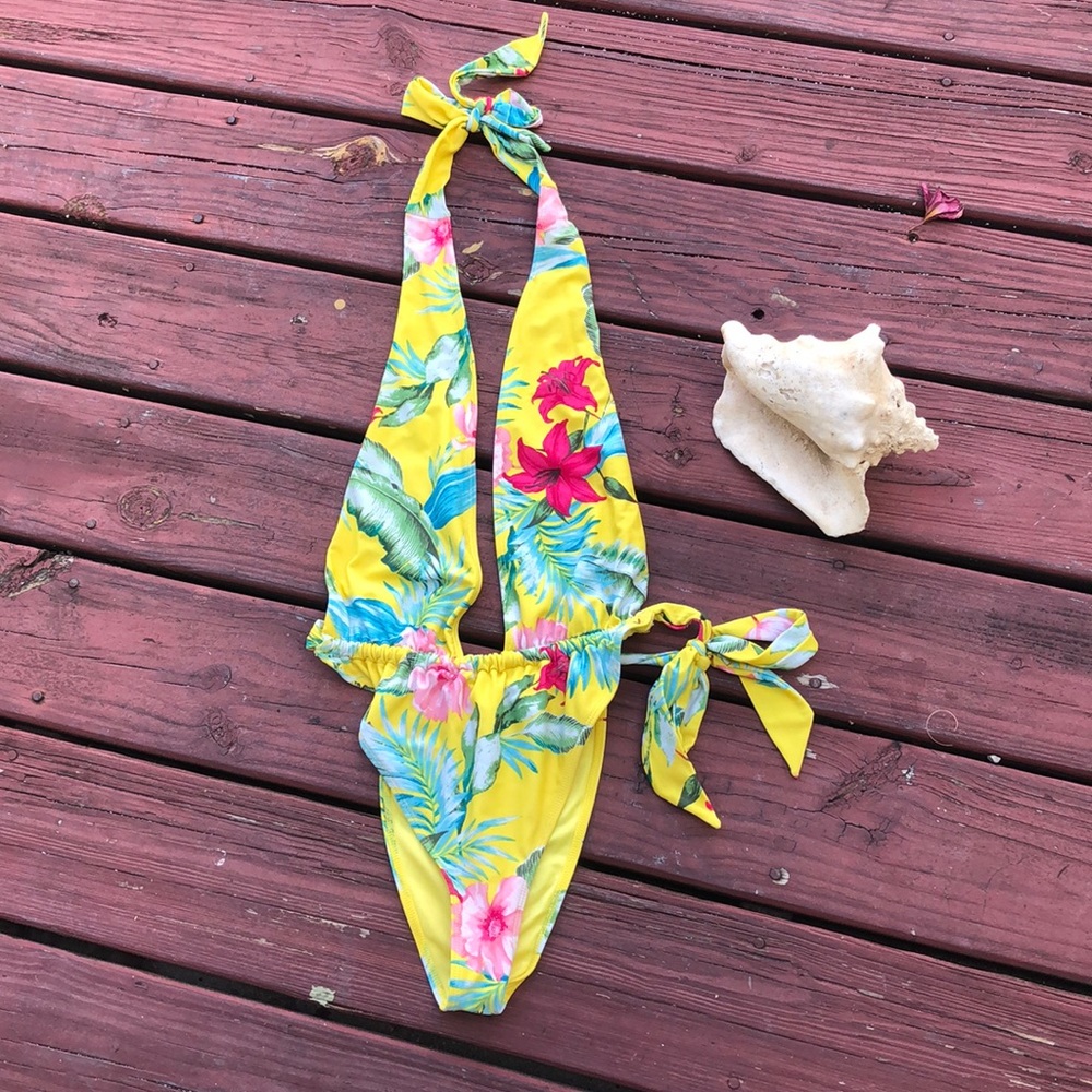 Yellow Floral Bathingsuit